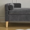 Kumasinova 65.3" Wide Fluffy Storage Ottoman Bench with Armrest&2 Bolster Pillows,Accent Ottoman Bed Bench for Living Room&Bedroom,350lbs Max - 4 of 4