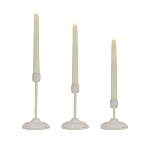 HGTV Flameless Heritage Candle Set White Base - National Tree Company - 1 of 4