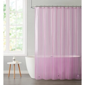 Kate Aurora Transparent Pastel 6 Gauge Hotel Non-Toxic Odor Free PEVA Shower Curtain Liner - Mold & Mildew Resistant - 1 of 3