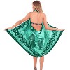 LA LEELA Women's Cover up Sarong Wrap Swimwear Wraps Holiday Beachwear Swimsuit Pareos One Size Green, Abstract - 3 of 4