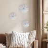 Brewster (Set of 3) Dande White Starburst Metal Wall Arts: Iron Sculptures, Modern Décor - 2 of 4
