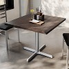 Flash Furniture Bennett Square Solid Wood Commercial Indoor Tabletop with 30" x 30" Dining Height Rust-Resistant Cast Iron X-Base - 2 of 4