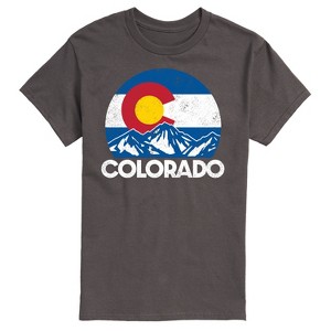 Men's - Instant Message - Retro Colorado Flag Mountains Short Sleeve Graphic T-Shirt - 1 of 4