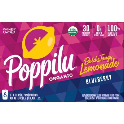 Poppilu Blueberry Lemonade Drink - 8pk/6 fl oz Pouches