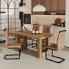 5-Piece Dining Set with Textured Table and 4 Brown Technology Fabric Chairs - 3 of 4