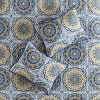 Sapphtopaz 6 Piece Bedding Comforter Set Floral Print with Large Medallions Reversible Quilt Set with Throw Pillows - 4 of 4