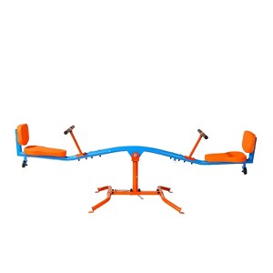 VEVOR Kids Seesaw, 300 lbs Load Capacity, Sit and Spin Teeter Totter, Swiveling 360 Degrees Rotating for Children Aged 3+, Orange&Blue - 1 of 4