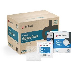 Dealmed Gauze Pads, Sterile 1's, 12-Ply, White, 100 Count (Case Pack) - 1 of 4