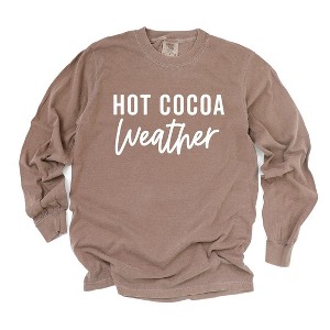 Simply Sage Market Women's Hot Cocoa Weather Long Sleeve Garment Dyed Tee - 1 of 4