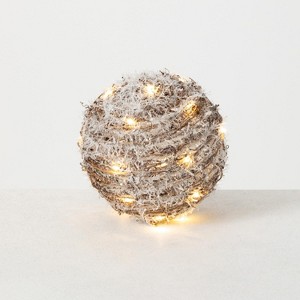 Sullivans LED Metal Twig Orb Decorative Filler 8"H Gold - 1 of 4