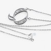 Anna-Kaci Silver Tone Initial Letter Pendant Necklace with Crystal Rhinestone Accents - 4 of 4