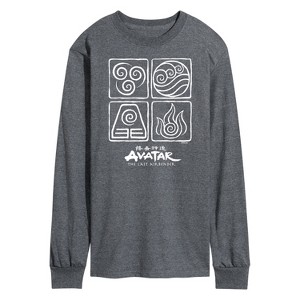 Men's - Avatar: The Last Airbender - Four Elements Inverse Long Sleeve Graphic T-Shirt - 1 of 4