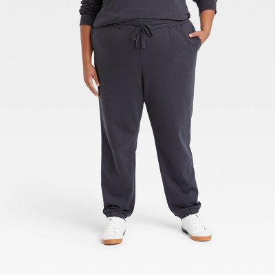Women's Plus Size Fleece Lounge Jogger Pants - Ava & Viv™ Gray X