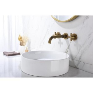 Wall-Mounted Sink Faucet for the Bathroom: Elegant and Space-Saving Design - 1 of 4