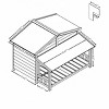 Dog Cage Big With Waterproof, Dog House Outdoor For Medium Dogs, Wood Pet House Dogs, Log Cabin Style Dog House With PVC Top Plate-Cuddlewood - 4 of 4