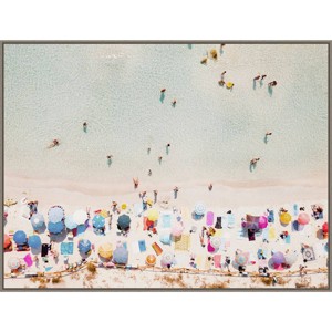42" x 32" Ventura Beach by Krista Broadway Framed Canvas Wall Art Print - Amanti Art - 1 of 4