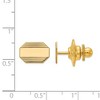 Black Bow Jewelry 14K Yellow Gold Rectangular Octagon Striped Lapel or Tie Pin, 13 x 9mm - 2 of 3