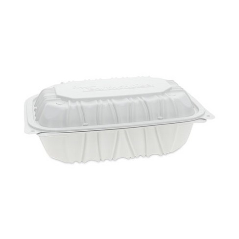 Pactiv Evergreen EarthChoice Vented Microwavable MFPP Hinged Lid Container, 9 x 6 x 3.1, White, Plastic, 170/Carton - image 1 of 4