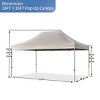 10x15 Heavy-Duty Pop-Up Canopy with UV50+ Waterproof Oxford Fabric, Adjustable Height, Detachable Sidewalls & Wheeled Carry Bag-Coolbibila - 4 of 4