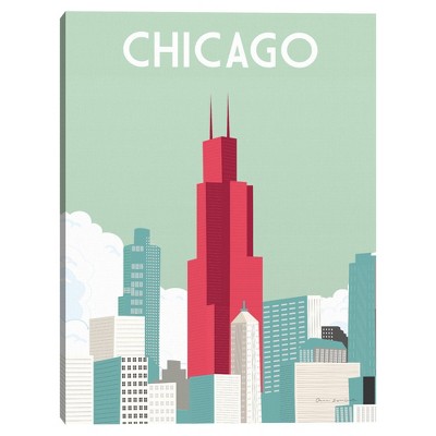 18" x 24" Chicago by Omar Escalante Canvas Art Print - Masterpiece Art Gallery