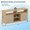 59" Fluted Mid-Century Modern TV Stand with Adjustable Shelves, Entertainment Center with Open Storage for Living Room,Oak - 2 of 4