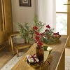 15" Medium Cypress and Red Berry in Amber Vase Artificial Arrangement - Hearth & Hand™ with Magnolia - 2 of 3