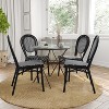 Merrick Lane Celia Set of Four Stacking Thonet Bistro Style Chair, PE Rattan Seat, and Metal Frame for Indoor/Outdoor Use - 2 of 4