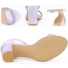 Perphy Women's Open Toe High Heel Ankle Strap Satin Block Heels Sandals - 4 of 4