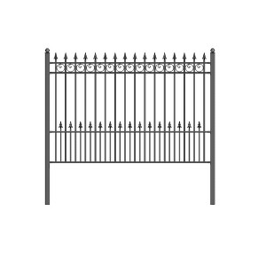 ALEKO Prague Style DIY Iron Wrought Steel Fence 5.5' X 5' High Quality Ornamental Fence - 1 of 3