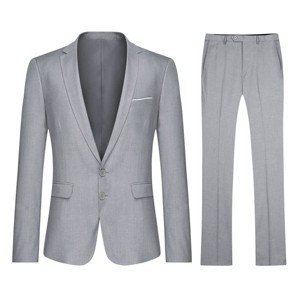Cloudstyle Men's 2-Piece Suits Slim Fit 2 Button Dress Suit Jacket Blazer & Pants Set - 1 of 4