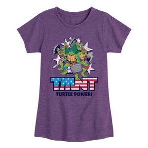 Girls' - Teenage Mutant Ninja Turtles - Turtle Power Americana Fitted Short Sleeve Graphic T-Shirt - 1 of 4