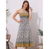 INSPIRE CHIC Women's Summer Spaghetti Strap A-Line Flowy Smocked Midi Boho Floral Sundresses - 4 of 4