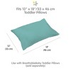 BreathableBaby Cotton Percale Pillowcase, For 13" x 18"/33 x 46 cm Toddler Pillow, Aqua (2-Pack) - 3 of 4