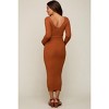 Pinkblush Camel V-Neck Long Sleeve Fitted Maternity Maxi Dress - 3 of 4