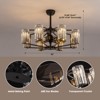 Ludomide 34" Large Crystal Chandelier Ceiling Fan with Remote,  Vintage Caged Fandelier for Dining Room Living Room Black-8 Lights - 3 of 4