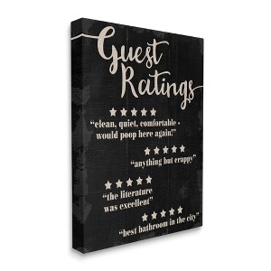 Stupell Industries Guest Rating Five Star Bathroom Black Funny Word Design Canvas Wall Art - 1 of 4