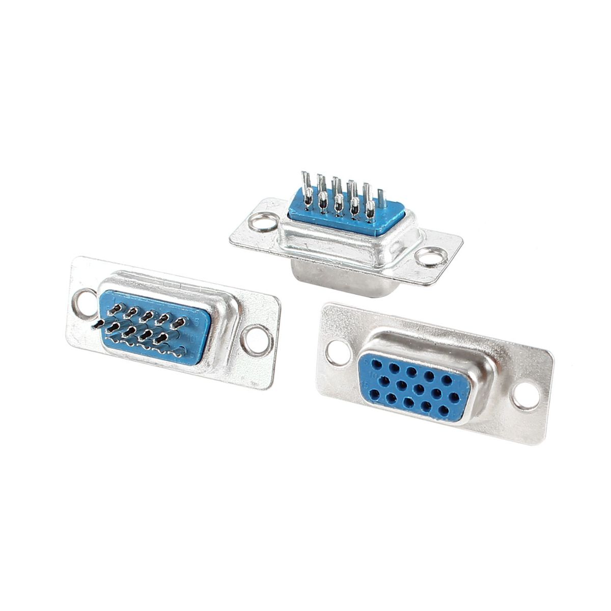 Unique Bargains Plastic Metal VGA Adapter 15 Pin Female 3 Pcs