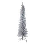 Northlight 6' Unlit Artificial Christmas Tree Pencil Silver Tinsel
