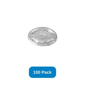 World Centric Flat Lid Fits 10-24 oz Cold Cup - Pack of 100 - 1 of 2