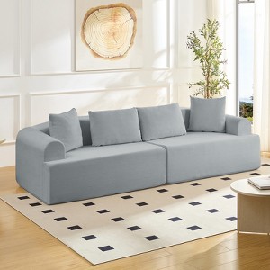 104" Curved Modular Sectional Sofa in Chenille Fabric Modern Minimalist Design Compressed No Assembly Required - 1 of 4