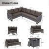 Buenhomino 4 Pieces Outdoor Patio Furniture Set with 30" 50000BTU Fire Pit Table, Rattan Patio Sectional Sofa Conversation Set with Propane Fire Pit - 4 of 4