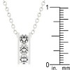 Slickblue Classic Triplet Cubic Zirconia Pendant, 0.87 ct, Rhodium-Plated, 16 Inch Link Chain, Women's Jewelry - 3 of 3