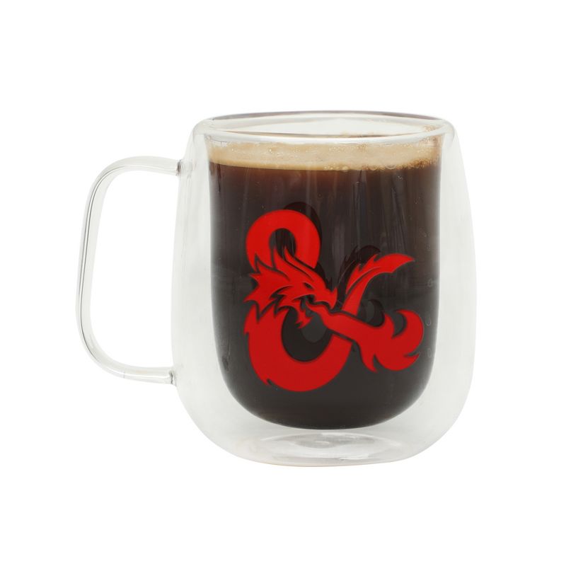 Dungeons & Dragons Ampersand & Red Dragon Double Wall Glass Mug - 11oz, 3 of 5