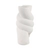 Modern Terracotta Vase - Twisted Design - Contemporary Home, Office, Bedroom & Living Room Decor -Centerpiece for Floral Arrangements - 14" White - 4 of 4