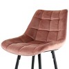 Elama 2 Piece Velvet Tufted Bar Chair in Pink with Metal Legs - 2 of 4