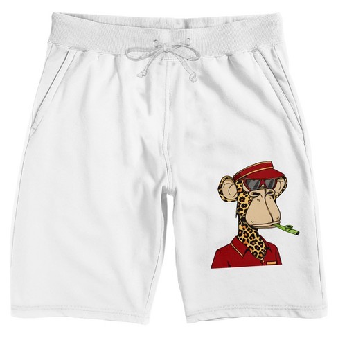 Bored Of Directors Ape With Red Cap Men's White Sleep Pajama Shorts : Target
