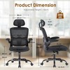 Infurnic Task and Office Chairs, Office Chair with Adjustable Lumbar Support, High Back Chair for Home and Office, Black, 16.14"*19.49"*47" - 4 of 4