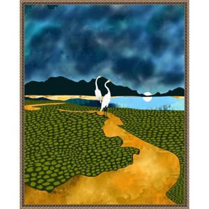 Amanti Art Great Egrets On Honeymoon Island by Uma Gokhale Framed Canvas Wall Art - 1 of 4