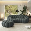 WJSHome 3 Seater Bubble Sofa with Ottoman, Curved Couch, Comfy Upholstered Sofa, Mesh Fabric 3D Honeycomb Shape Modern Couch - 2 of 4