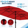 15 Ft Large Outdoor Patio Umbrella with Base Included, Double Sided Rectangle Deck Umbrella for Market Garden Pool - 2 of 4